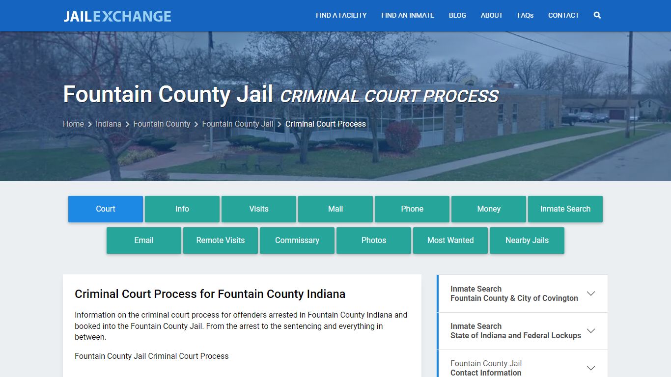 Fountain County Jail Criminal Court Process - Jail Exchange